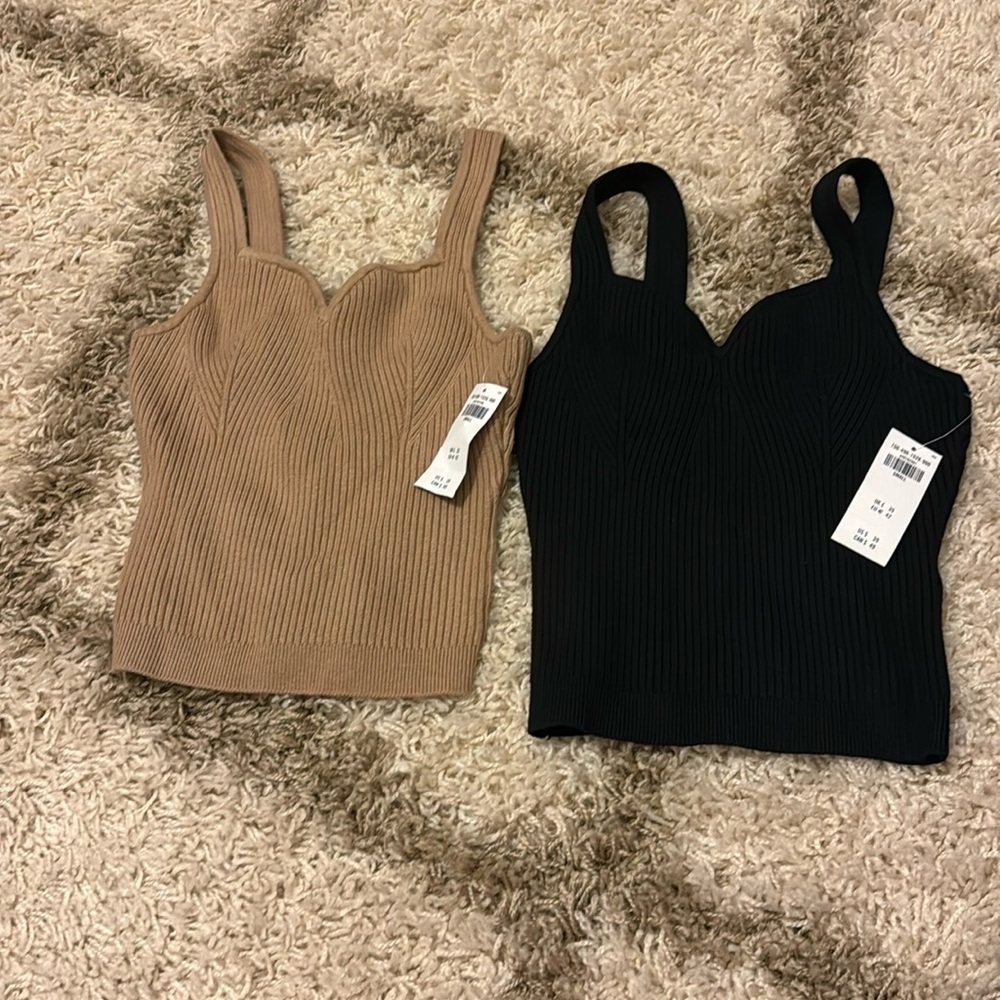 Tan and black a&f sweater tanks size small nwt